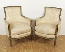 Paar Fauteuils im Louis-Seize-Stil, Frankreich, E.19./A.20.Jh.