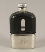Taschenflasche, Montierung Silber 925/ooo, London, 1870