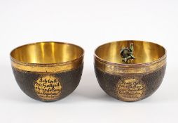 Herrengrunder Doppelbecher, Kupfer, partiell vergoldet, 18.Jh.