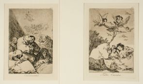 Goya, Francisco, zwei Radierungen