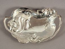 Jugendstil-Schale, Metall, versilbert, WMF