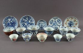 elf Koppchen und fünf Untertassen, Porzellan, China, 18./19.Jh.