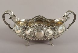große Jardiniere, lötiges Silber, Hanau, um 1900