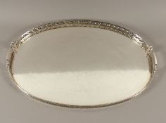 Seltenes großes Tablett Nr. 377, Silber 925/ooo, Johan Rohde, Georg Jensen, nach 1945