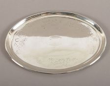ovales Tablett, Silber 925/ooo, Robert Breading, Dublin, 1810