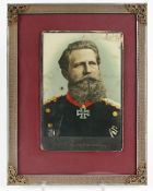 Portraitkarte Kronprinz Friedrich Wilhelm von Preußen, Litho, gerahmt 