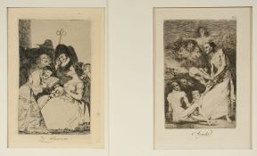 Goya, Francisco, zwei Radierungen