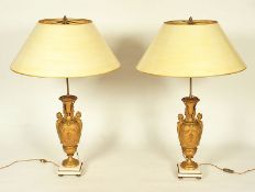 Paar Tischlampen, Bronze