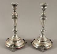 Paar Leuchter, Silber 800/ooo, Österreich, E.19.Jh.