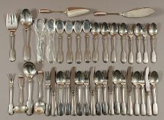 Speisebesteck für sechs Personen, Silber 925/ooo, Spaten, Auerhahn, 20.Jh.