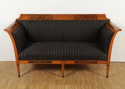 Biedermeier-Sitzbank, Kirschbaum, deutsch, um 1830