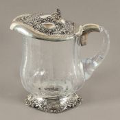 Krug, farbloses Glas, Montierung Silber 800/ooo, deutsch, 20.Jh.