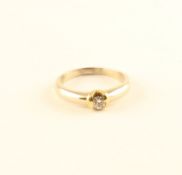 Solitärring, 750/ooo Weißgold und Gelbgold, Brillant, 3g