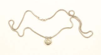 Brillantanhänger an Kette, 585/ooo Weißgold, Brill. ca. 2,0 ct.