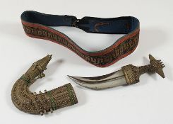 Silbermontierte Djambia mit Gürtel, Jemen, 20.Jh.