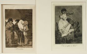 Goya, Francisco, zwei Radierungen