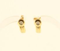 Paar Brillantohrstecker, 750/ooo Gelbgold, 3,1g
