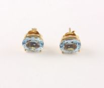 Paar Aquamarinohrstecker, 750/ooo RG, 4,5g