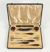 Necessaire, in Etui, Silber mit Schildpatt, Birmingham