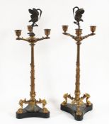 Paar Kerzenleuchter, Bronze, Frankreich, um 1880