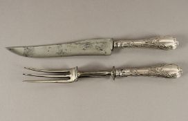 Tranchierbesteck, Griffe Silber 800/ooo, deutsch, um 1900