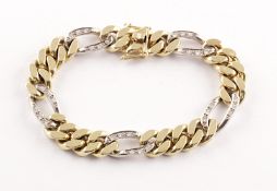 Panzerarmband, 585/ooo Gelb- und Weißgold