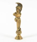Petschaft, Büste der Pallas Athene, Bronze, deutsch, E.19.Jh.