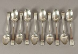 zehn Kaffeelöffel, Silber 800/ooo, Belle Epoque, Gustav Elsaß, Koch und Bergfeld, 20.Jh.