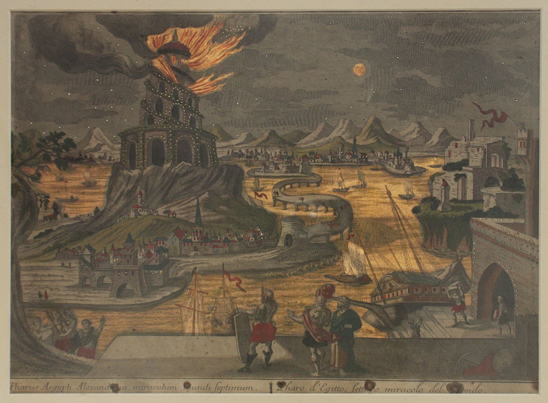 vier Guckkastenblätter, illuminiert, aus den Weltwundern, B. Probst, um 1770 - Bild 4 aus 9