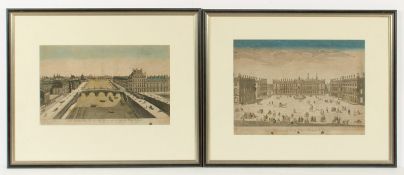 zwei Guckkastenblätter, Paris, illuminiert, R.