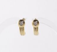 Paar Brillantohrstecker, 750/ooo Gelbgold, 3,1g