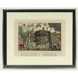 Das Leichenbegräbnis der Jäger, kolorierte Lithografie, R.