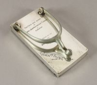 Zettelhalter, Metall versilbert, England, 1904, Nachlass Grillo