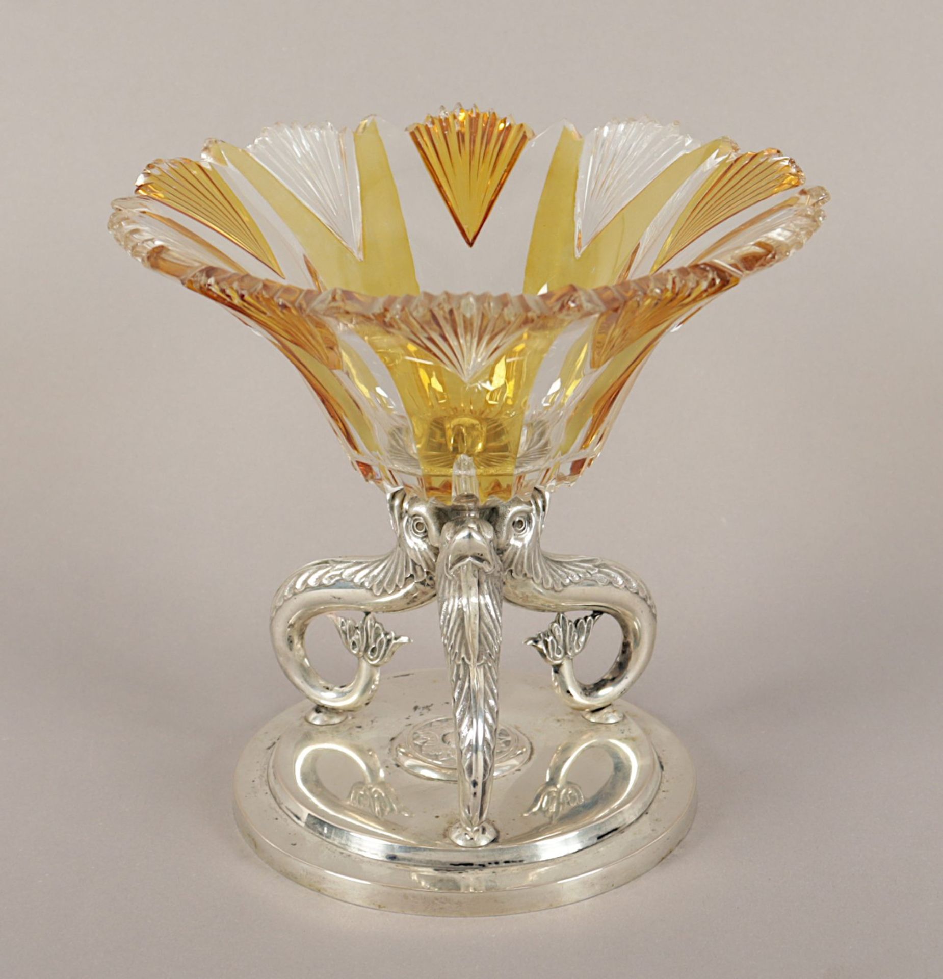 Aufsatzschale, Silber, Glas, deutsch, 19./20.Jh.