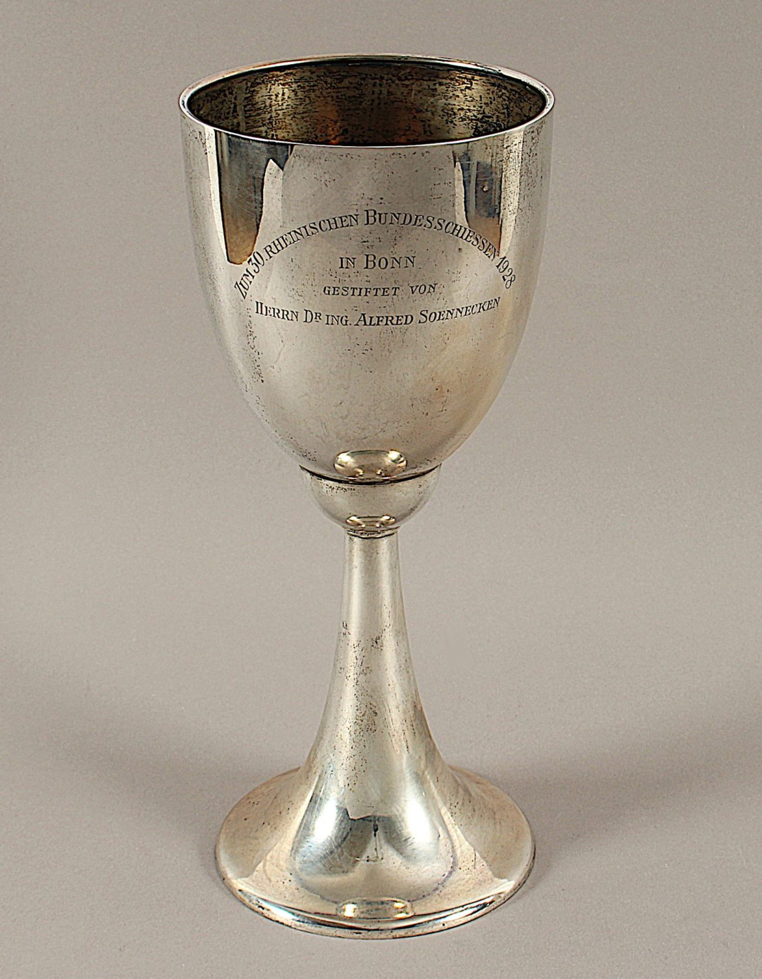 Großer Pokal Bundesschiessen 1928 Bonn, Silber 835/ooo, Soennecken, deutsch, 1928
