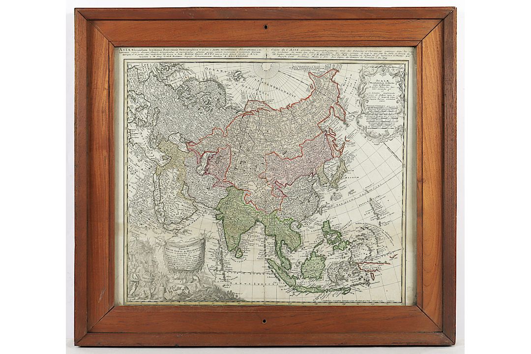Karte Asien, kolorierter Kupferstich, Homann Erben, 1744 - Bild 1 aus 2