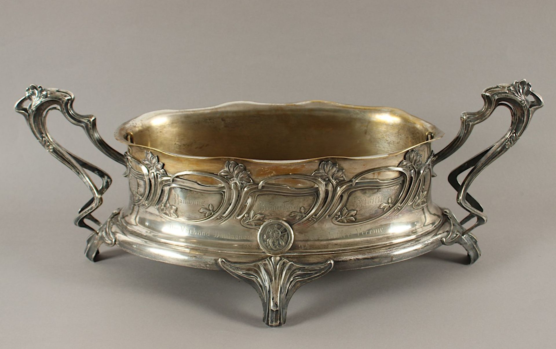 Jugendstil Jardiniere, Silber 800/ooo, Wilhelm Binder, Schwäbisch Gmünd, um 1890, Nachlass Grillo