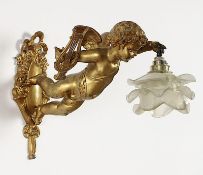 Wandlampe mit Putto, wohl um 1900, Nachlass Grillo