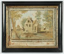 Stickbild, gerahmt, um 1810