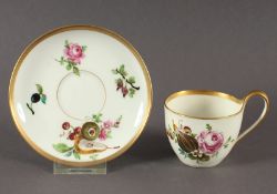 Tasse mit Untertasse, Blumen und Früchte, KPM Berlin, E.19.Jh.