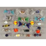 21 Glas-Bonbons, Murano, 20.Jh., Nachlass Grillo
