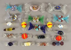21 Glas-Bonbons, Murano, 20.Jh., Nachlass Grillo