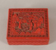 Dose mit Rotlackdekor, China, E.19.Jh.