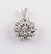 Brillantanhänger, 585/ooo Weißgold, ca. 1,2 ct., w vs