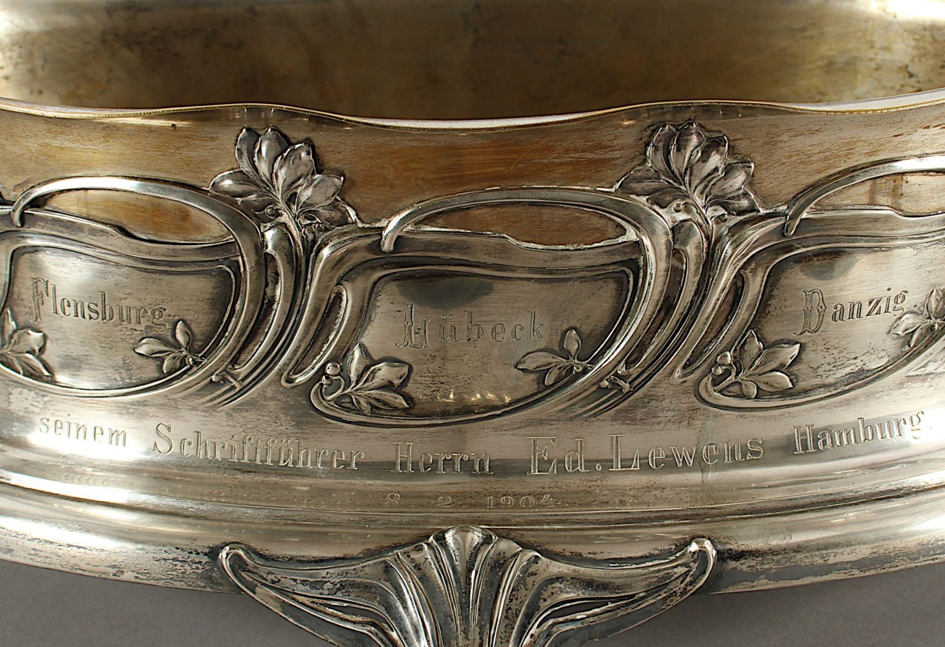 Jugendstil Jardiniere, Silber 800/ooo, Wilhelm Binder, Schwäbisch Gmünd, um 1890, Nachlass Grillo - Bild 4 aus 5