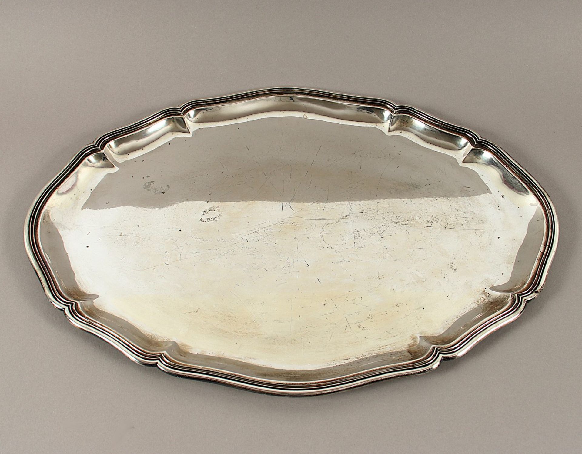 ovales Tablett, Silber 800/ooo, deutsch, 20.Jh,