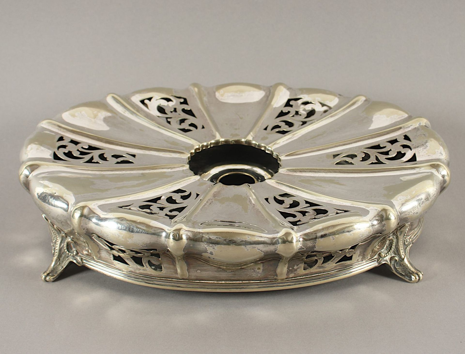 Rechaud, Metall versilbert, England, A.20.Jh., Nachlass Grillo