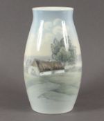 Vase, ländliche Idylle, Bind und Gröndahl, 20.Jh.