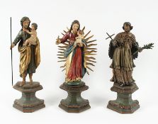 drei Heiligenfiguren, A.19.Jh.