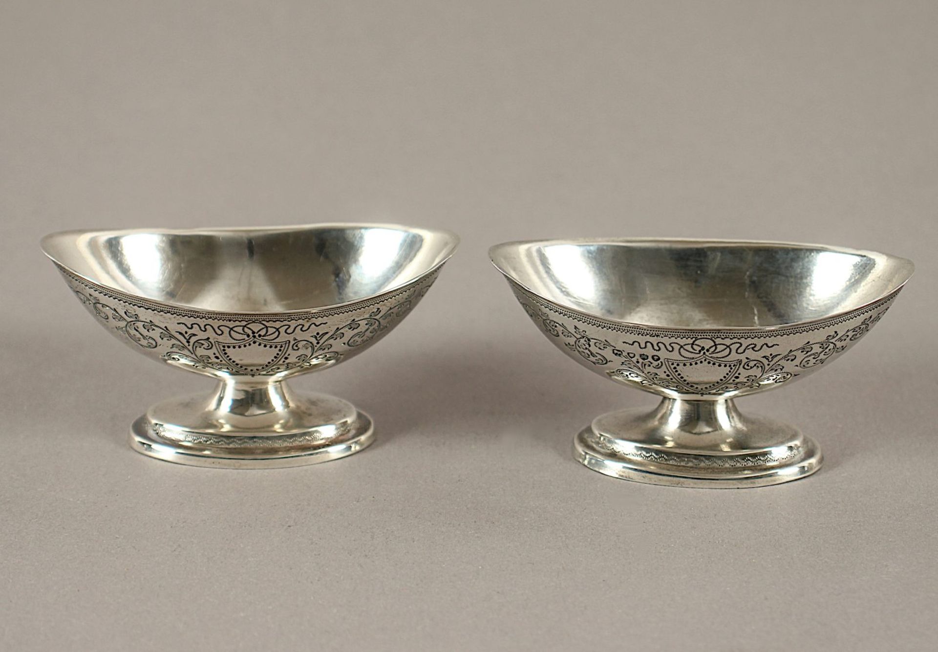 Paar Salieren, Silber 925/ooo, London, 1887